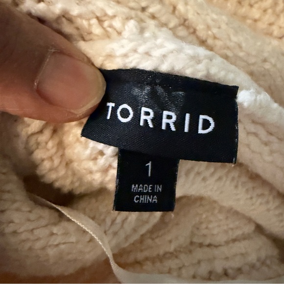 Torrid Women's Ivory Chunky Cable Knitted Comfy & Soft Cardigan Sweater Size 1X - Picture 4 of 10